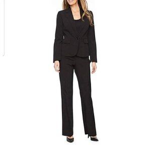 Atelier Women's Two Piece Black Dress Pants Blazer Suit Jacket Career Set Sz 2